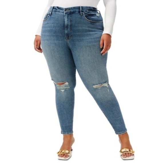 Good American Good Legs Crop Clean Hem in Blue752 00 - Picture 1 of 5